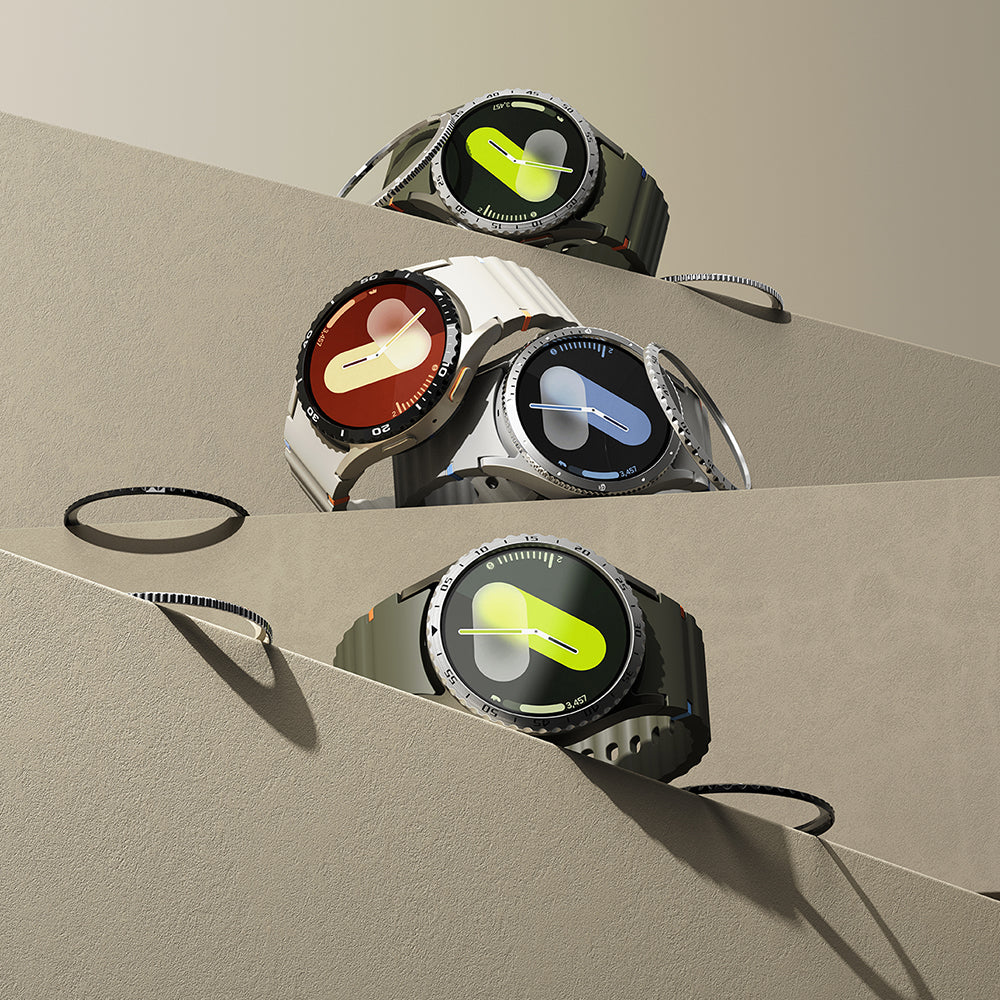 Rama Protectie Ringke Styling pentru Samsung Galaxy Watch7 40mm, Model 7, Argintie