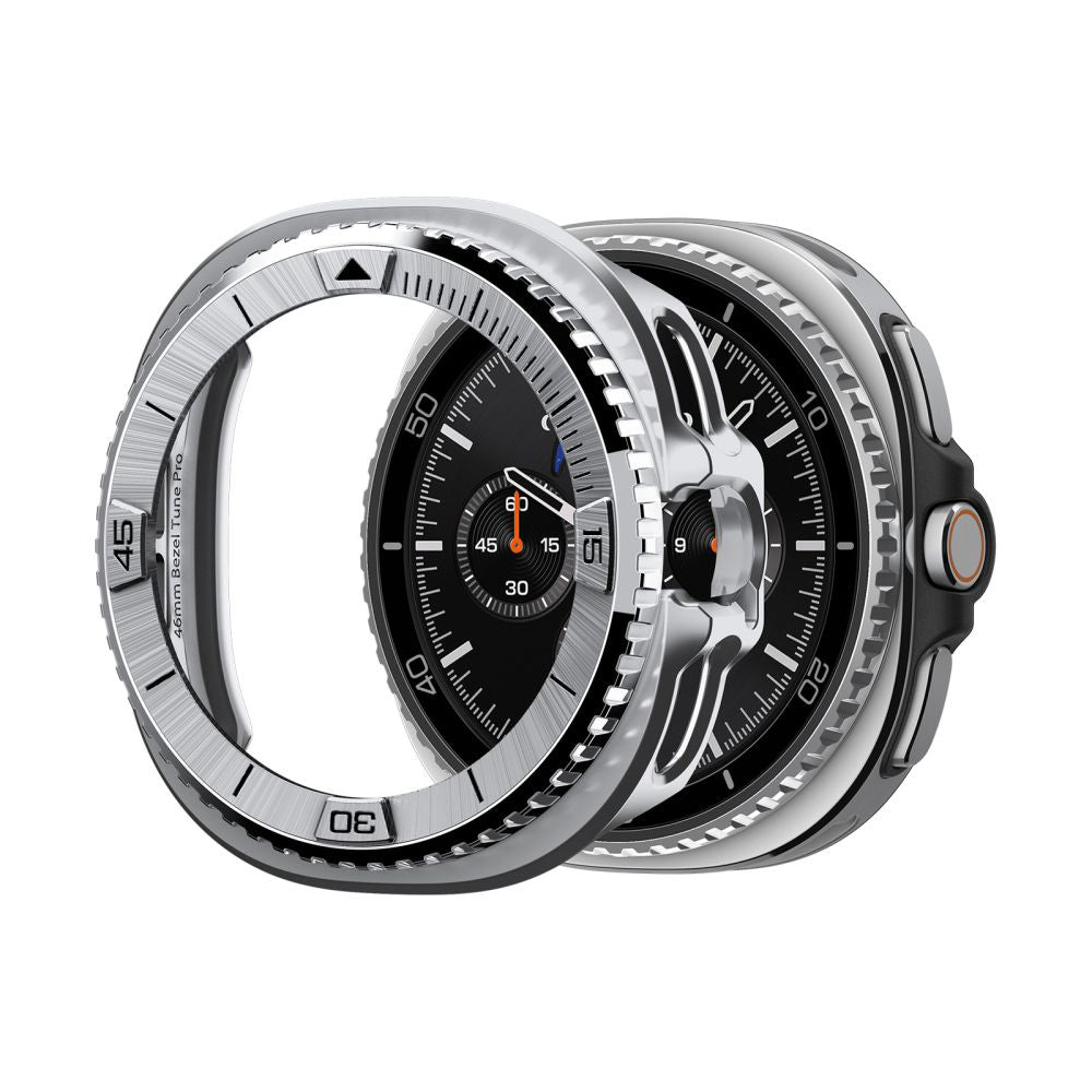 Rama Protectie Spigen Tune Pro Pilot pentru Samsung Galaxy Watch8 Classic, Argintie