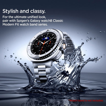 Rama Protectie Spigen Tune Pro Pilot pentru Samsung Galaxy Watch8 Classic, Argintie