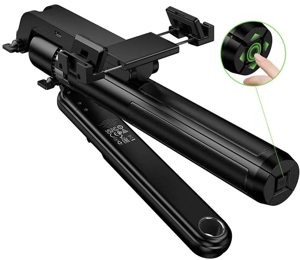 Selfie Stick Bluetooth HOCO K32 Face Tracking, 4.5inch - 7inch, Negru