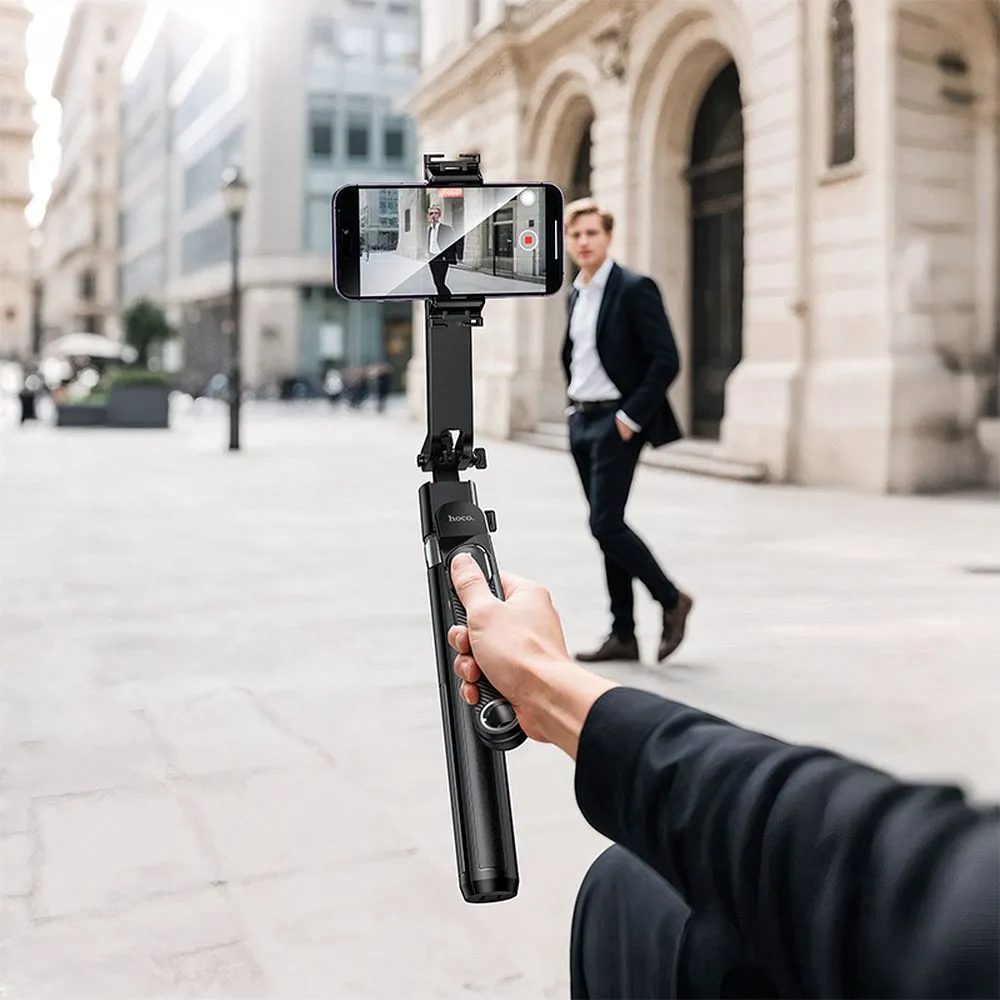 Selfie Stick Bluetooth HOCO K32 Face Tracking, 4.5inch - 7inch, Negru