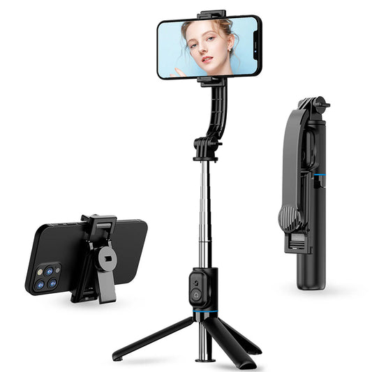 Selfie Stick Bluetooth Techsuit C01, Universal, Negru