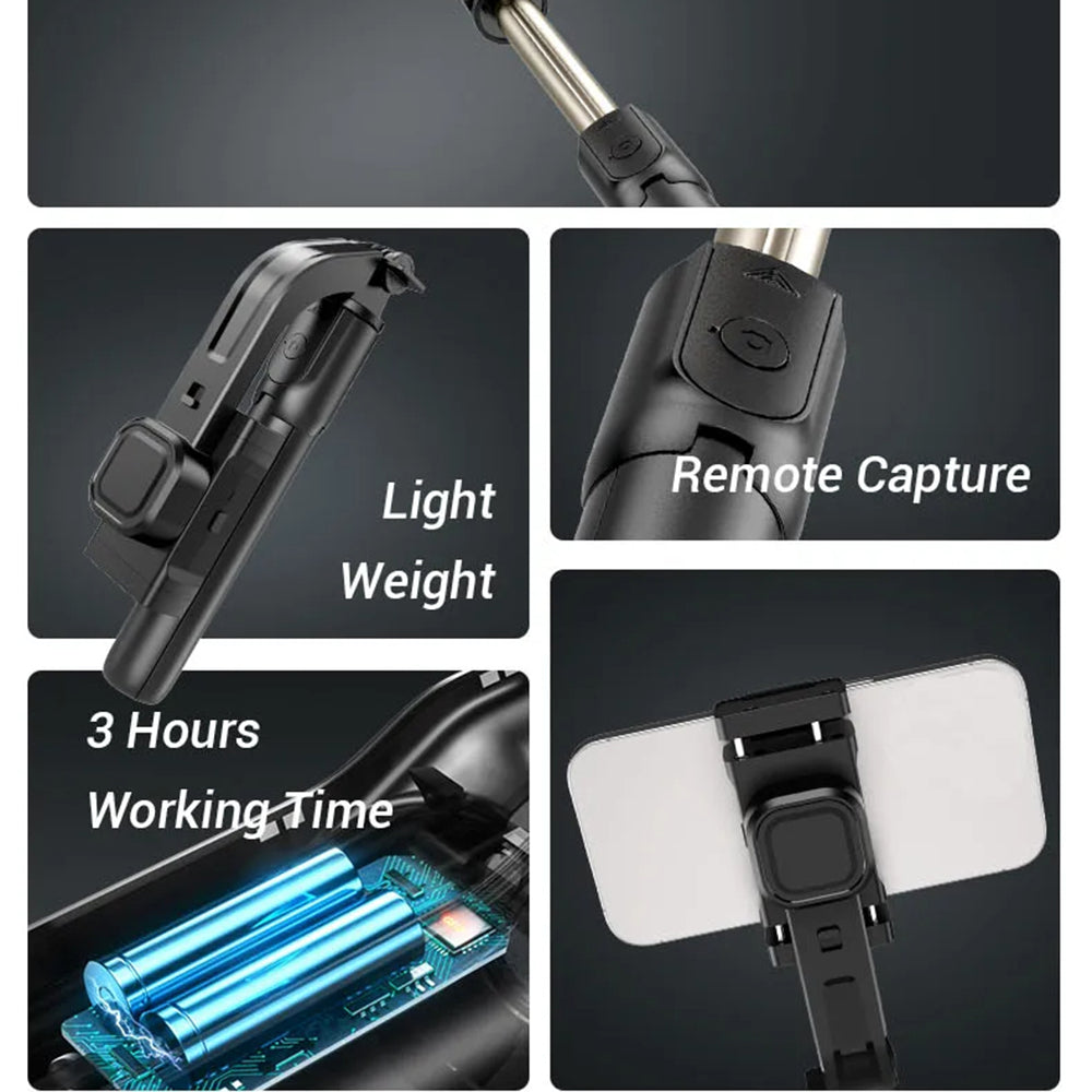 Selfie Stick Bluetooth Techsuit C06, Universal, Negru