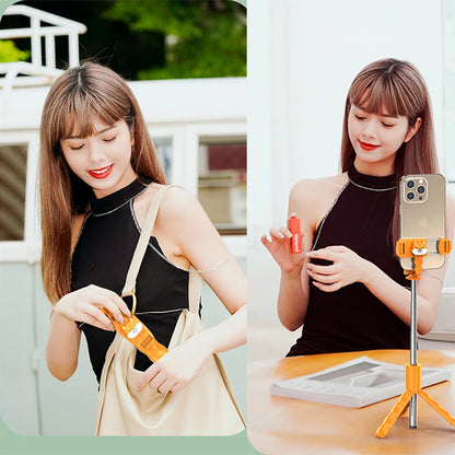 Selfie Stick Bluetooth Techsuit KT01, Universal, Portocaliu