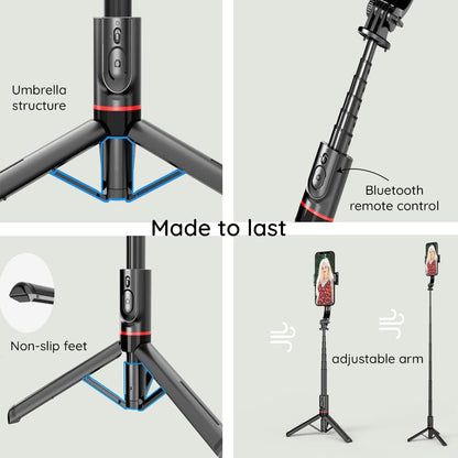 Selfie Stick Bluetooth Techsuit L12, Universal, Negru