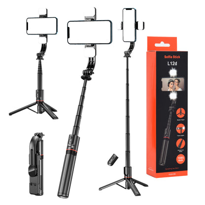 Selfie Stick Bluetooth Techsuit L12D, Universal, Negru