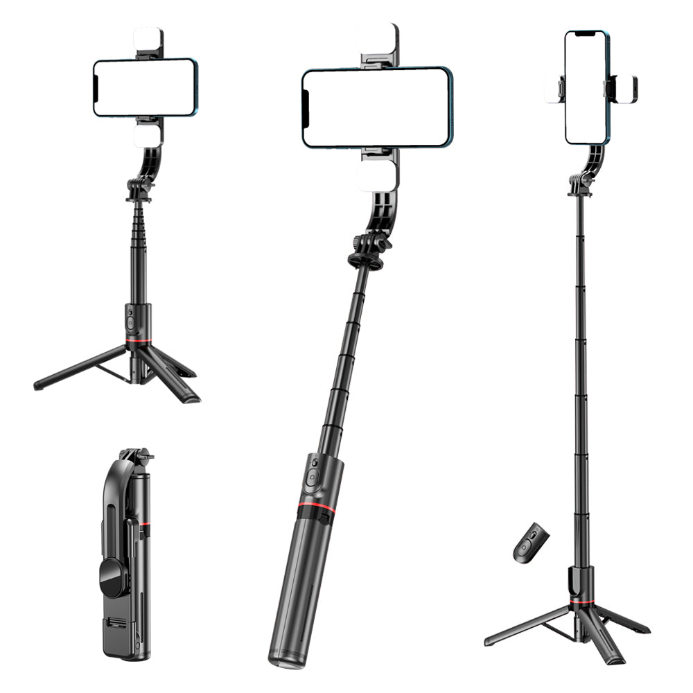 Selfie Stick Bluetooth Techsuit L12D, Universal, Negru