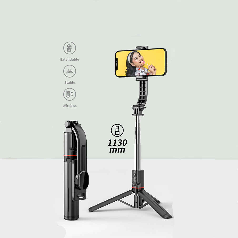 Selfie Stick Bluetooth Techsuit L13, Universal, Negru