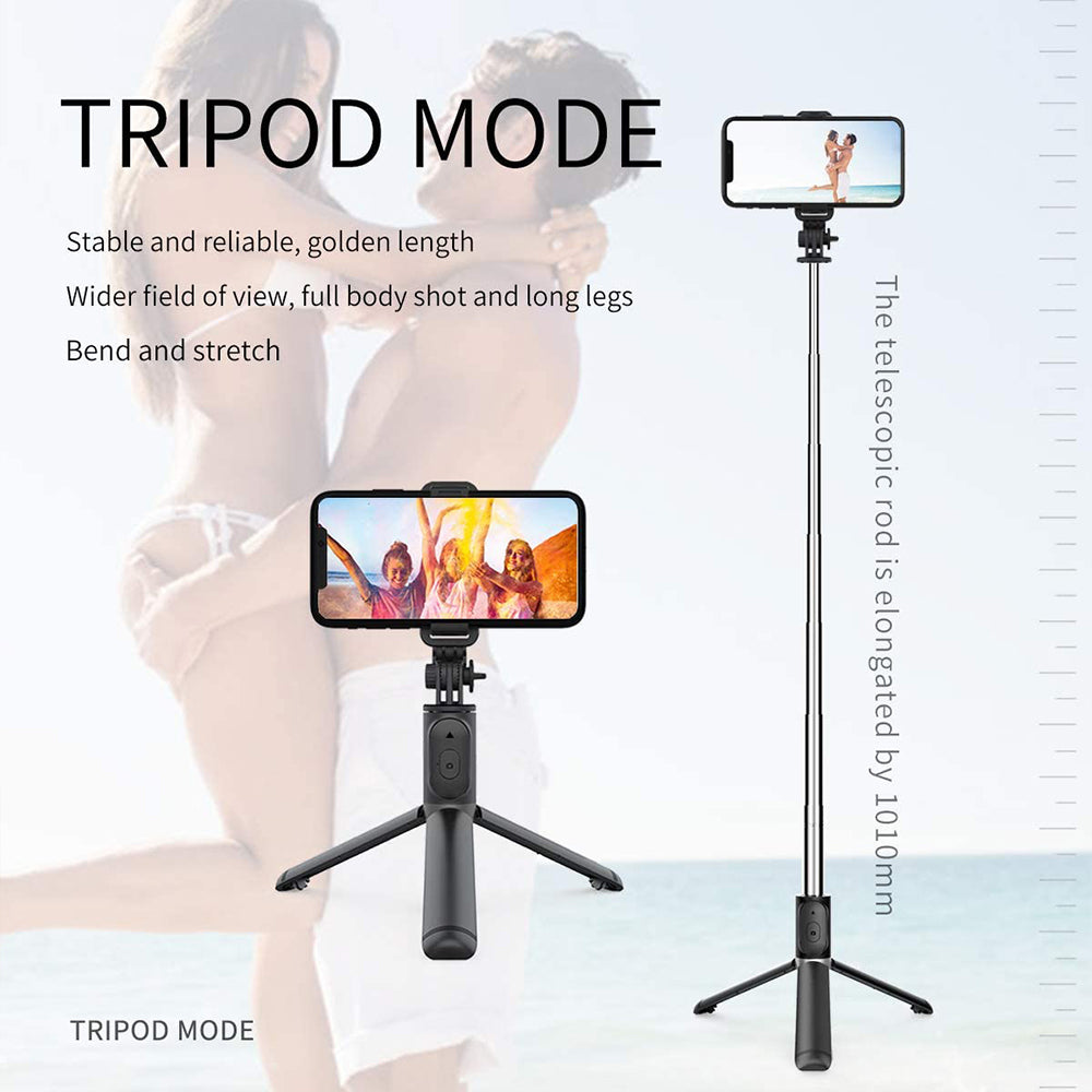 Selfie Stick Bluetooth Techsuit Q01, Universal, Alb