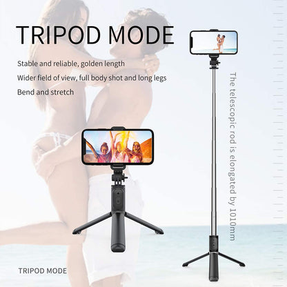 Selfie Stick Bluetooth Techsuit Q01, Universal, Negru