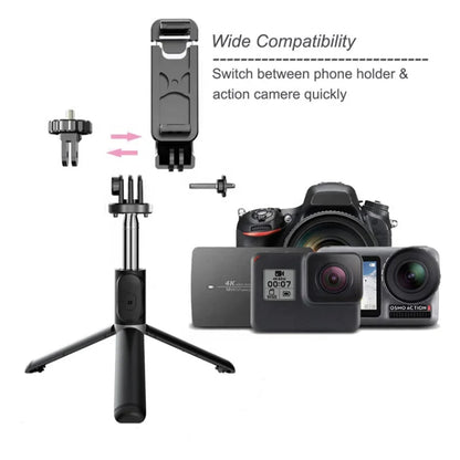 Selfie Stick Bluetooth Techsuit Q02, Universal, Negru