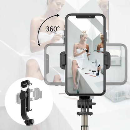 Selfie Stick Bluetooth Techsuit Q03, Universal, Negru