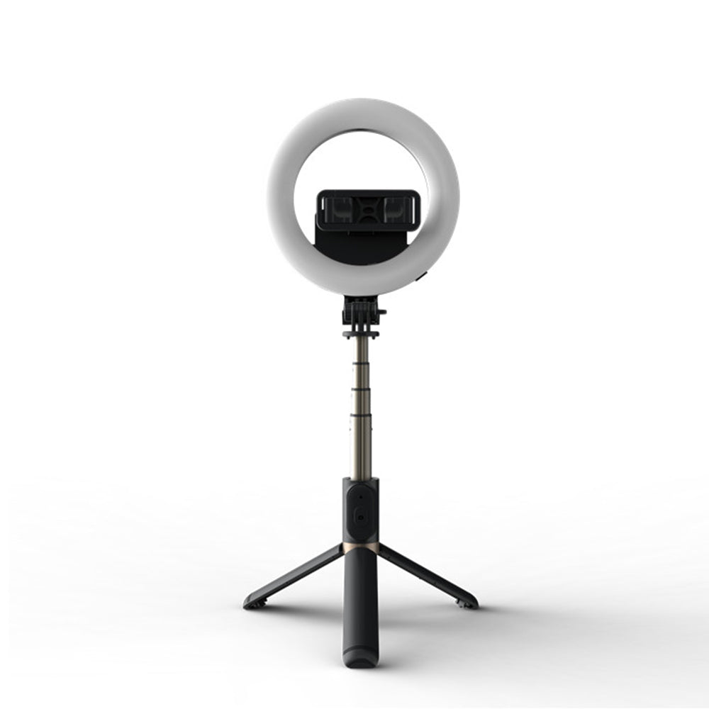 Selfie Stick Bluetooth Techsuit Q07 Ring Light, Universal, Negru