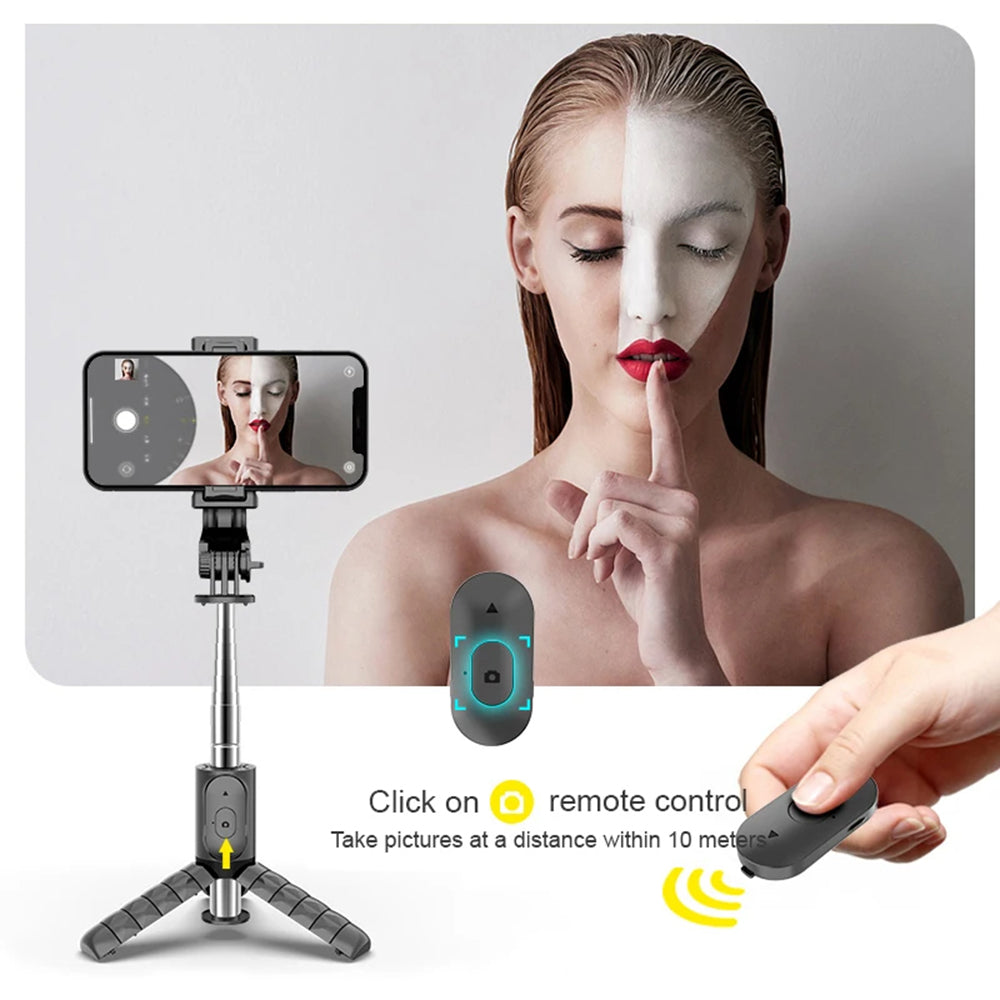 Selfie Stick Bluetooth Techsuit Q11s, Universal, Negru