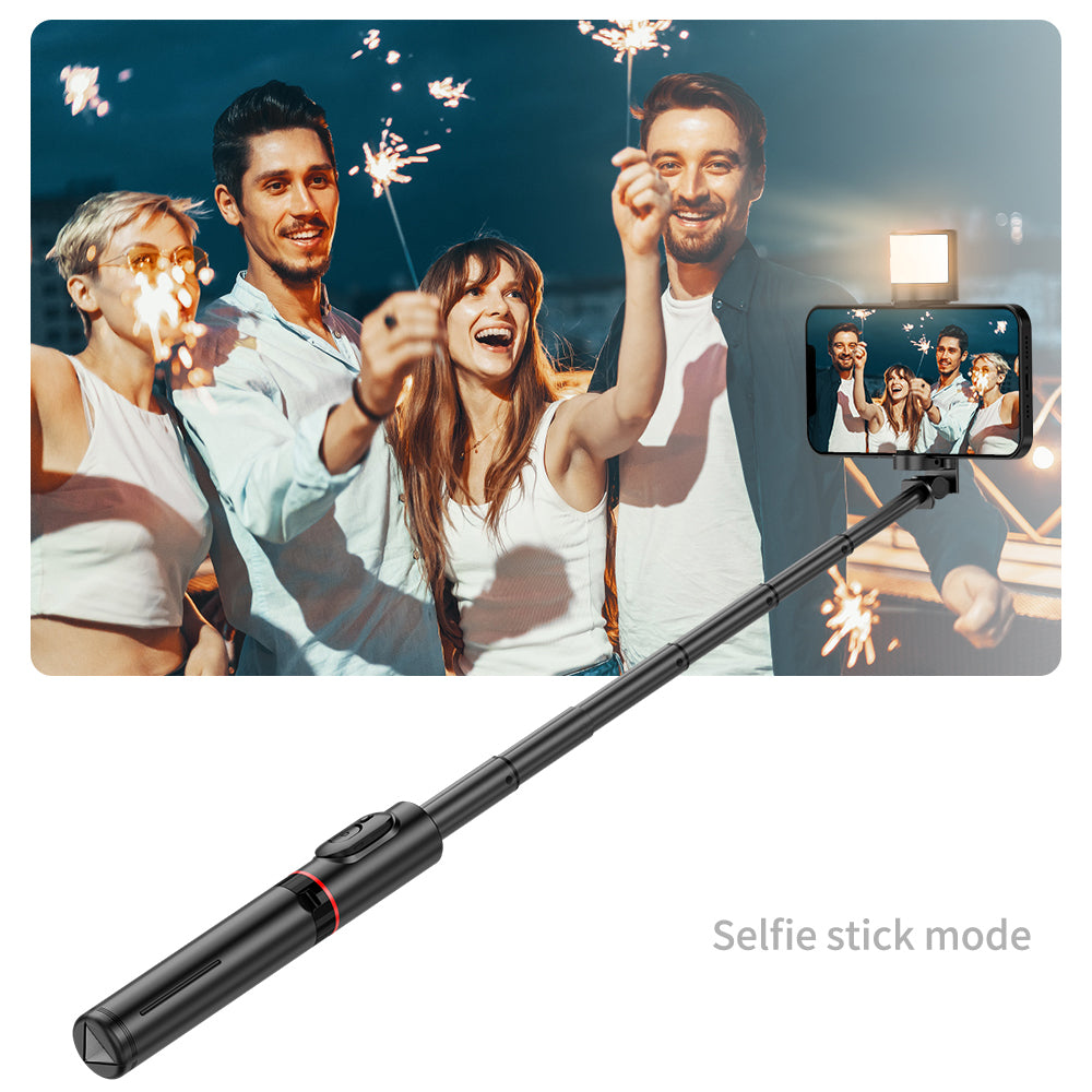 Selfie Stick Bluetooth Techsuit Q12S, Universal, Negru