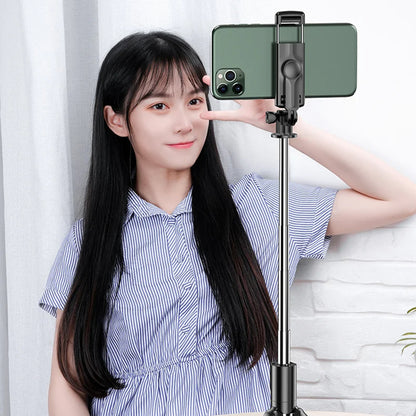 Selfie Stick Bluetooth Techsuit S03, Universal, Negru