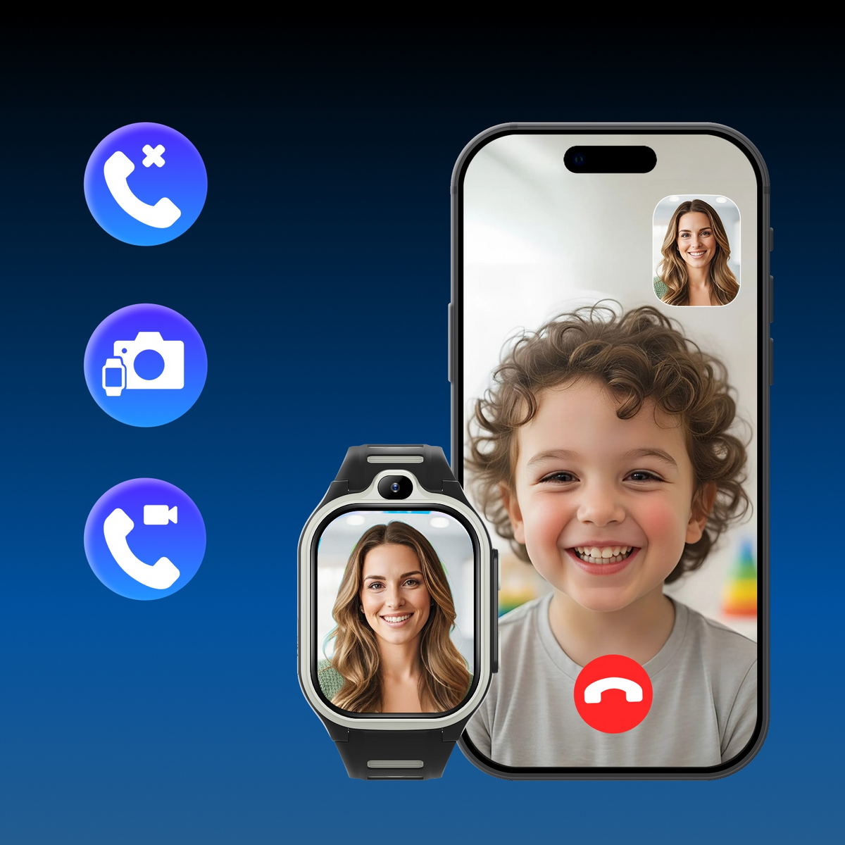 Smartwatch Forever Kids Boost KW-530 Call, Negru