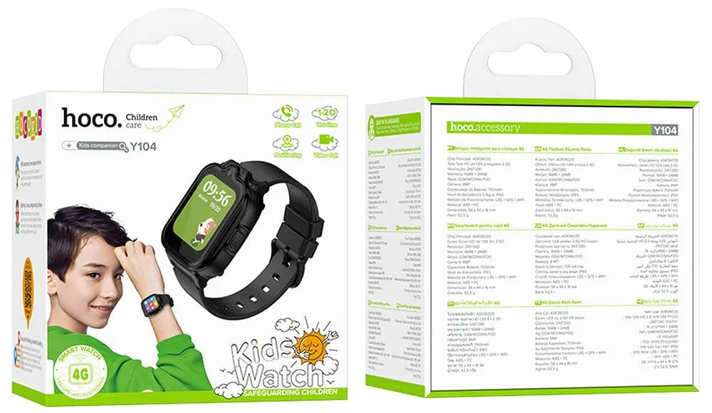 Smartwatch HOCO Y104 Kids Call, Negru