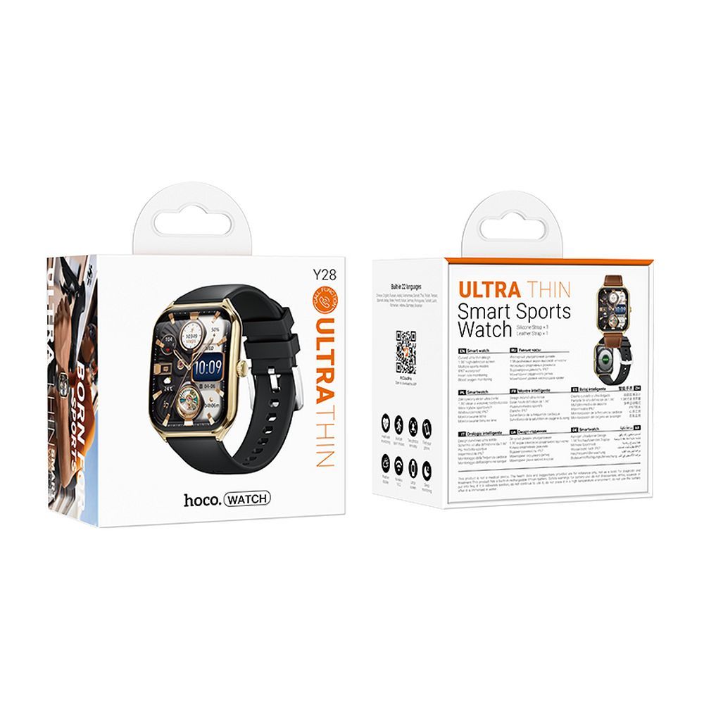 Smartwatch HOCO Y28 Call, Auriu