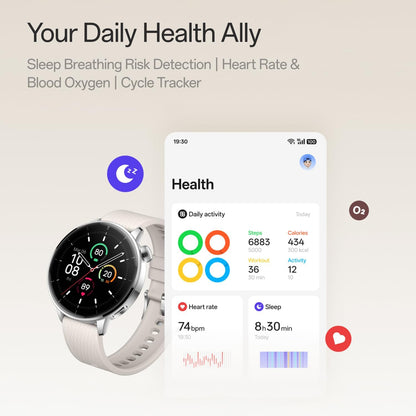 Smartwatch OnePlus Watch 3, 43mm, Argintiu 5491100422