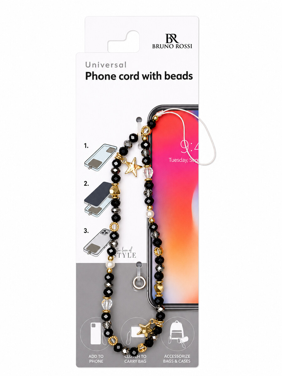 Snur Telefon cu Margele Bruno Rossi BT-04, Multicolor