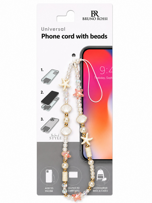 Snur Telefon cu Margele Bruno Rossi BT-13, Multicolor