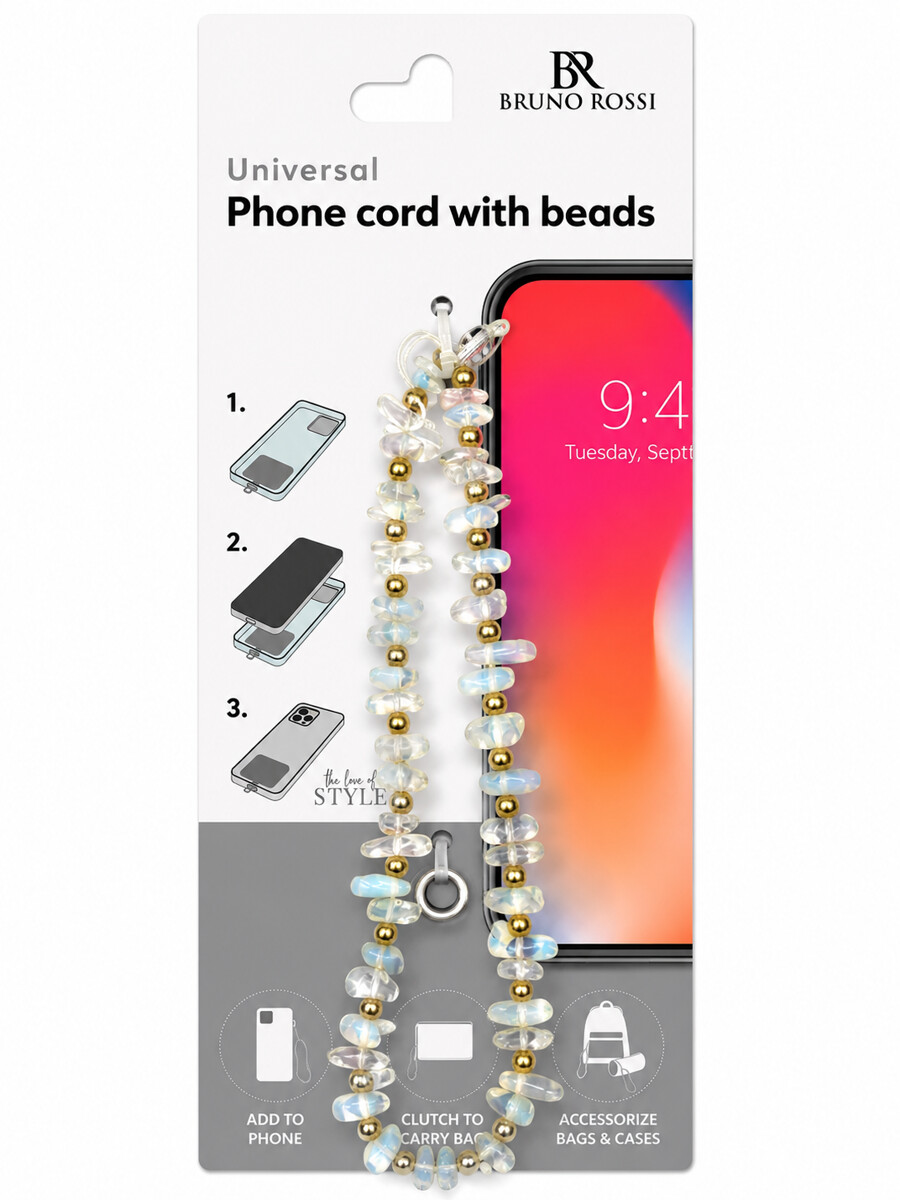 Snur Telefon cu Margele Bruno Rossi BT-18, Multicolor