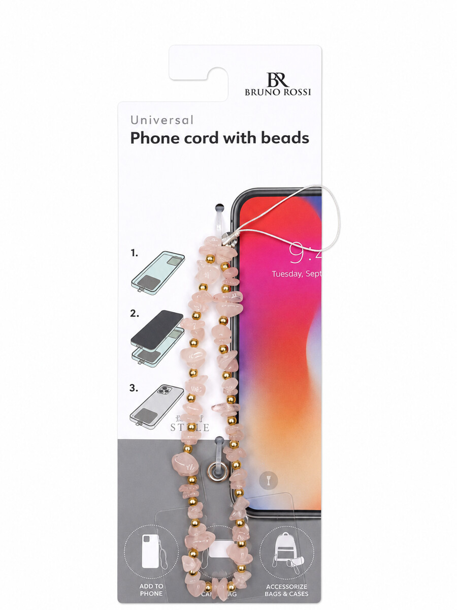 Snur Telefon cu Margele Bruno Rossi BT-20, Multicolor