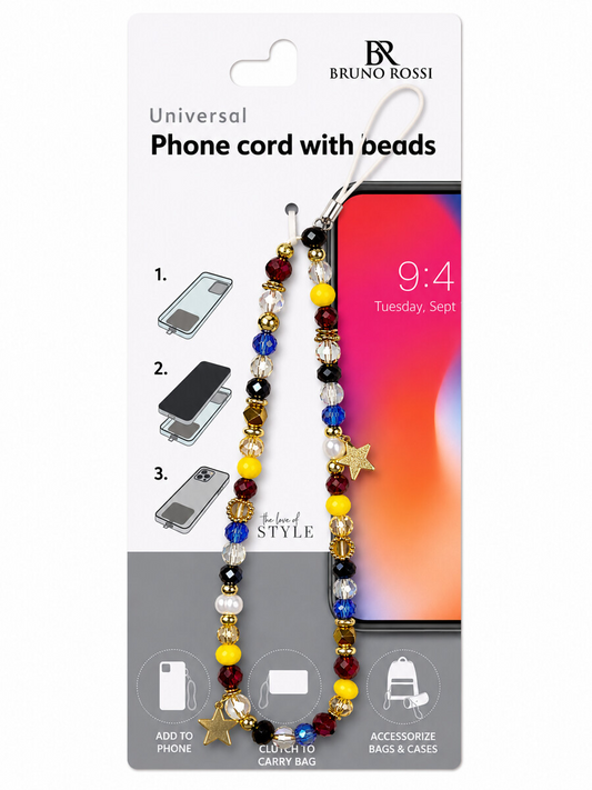 Snur Telefon cu Margele Bruno Rossi BT-22, Multicolor
