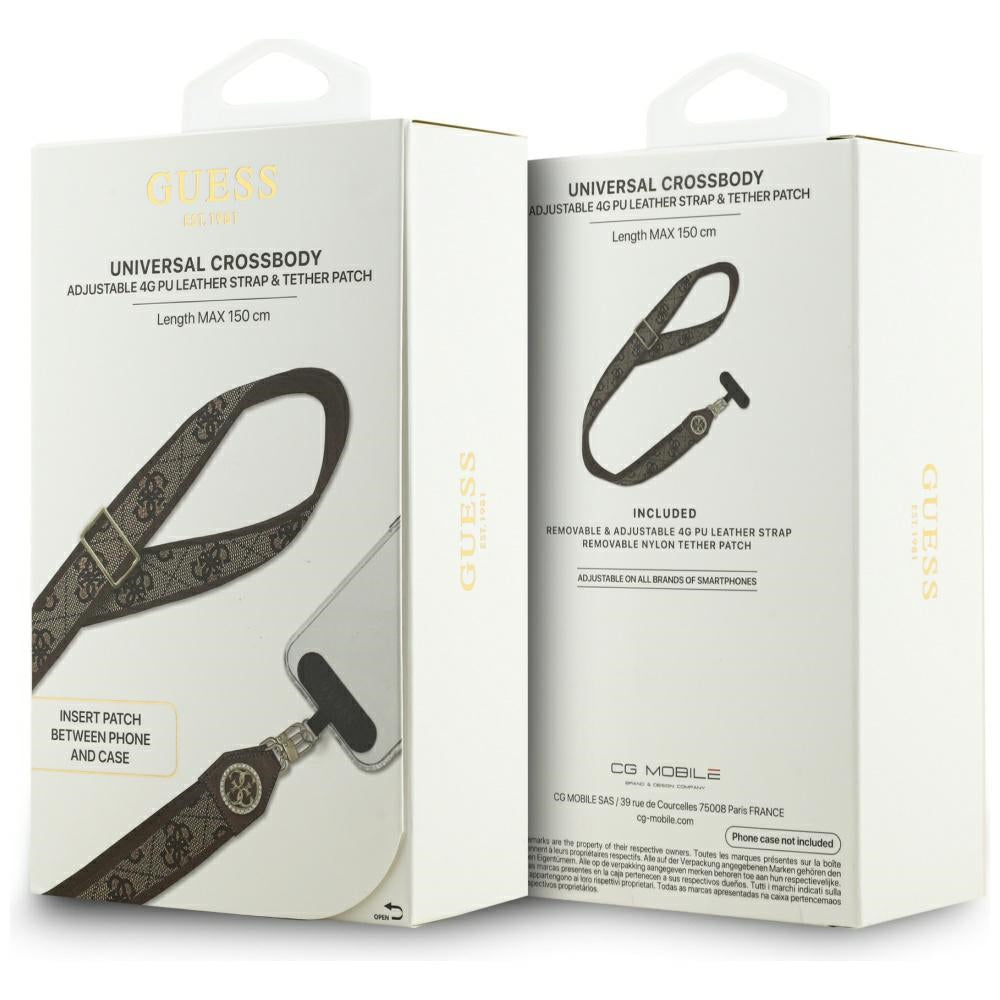 Snur Telefon Guess 4G Strass Metal Logo, Maro