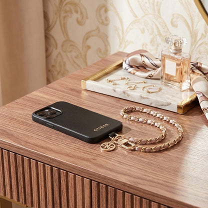 Snur Telefon Guess Saffiano 4G Charm, Negru
