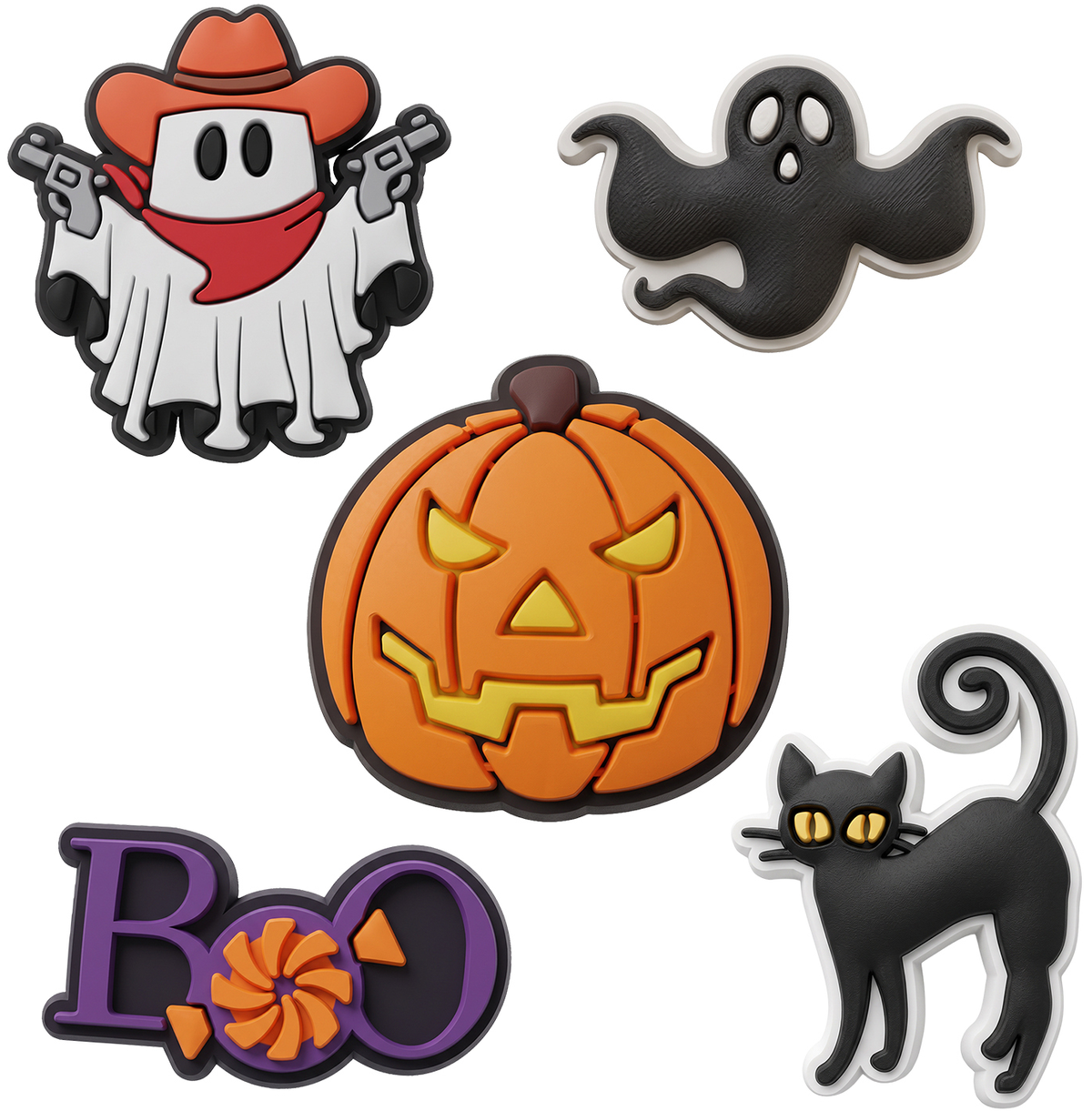 Sticker 3D OEM Boo pentru Husa Telefon / Tableta, Set 5 bucati, Multicolor