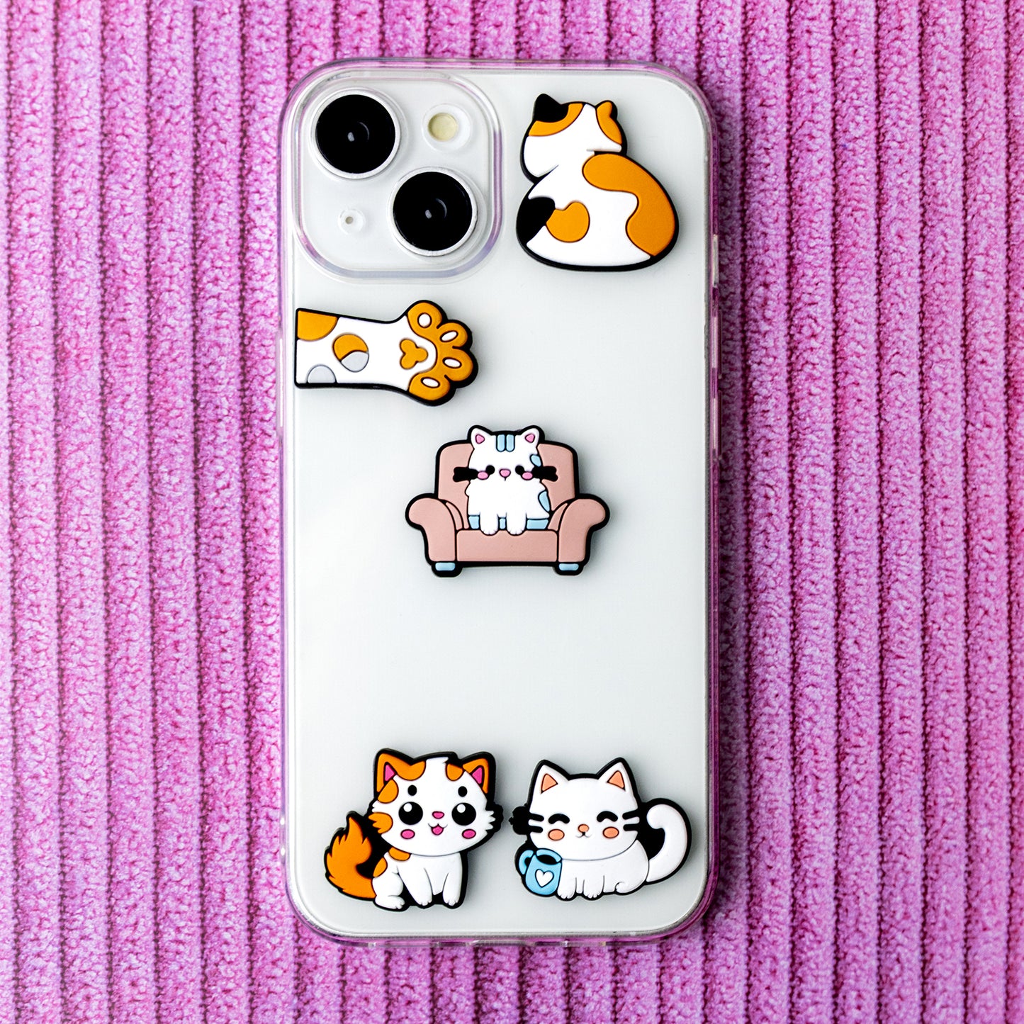 Sticker 3D OEM Cat pentru Husa Telefon / Tableta, Set 5 bucati, Multicolor