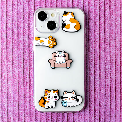 Sticker 3D OEM Cat pentru Husa Telefon / Tableta, Set 5 bucati, Multicolor