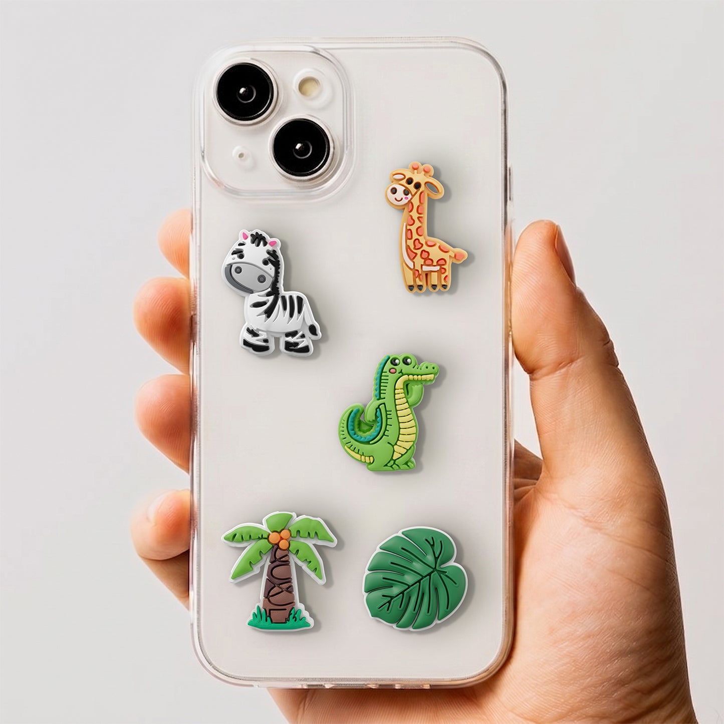 Sticker 3D OEM Jungle pentru Husa Telefon / Tableta, Set 5 bucati, Multicolor