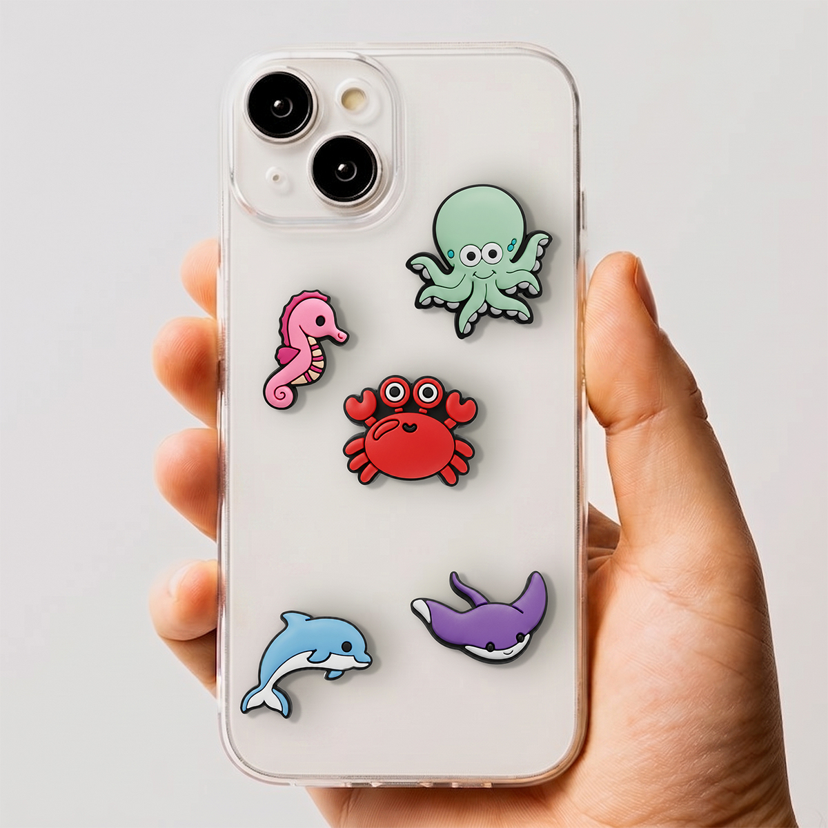 Sticker 3D OEM Ocean pentru Husa Telefon / Tableta, Set 5 bucati, Multicolor