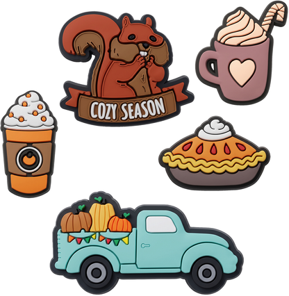 Sticker 3D OEM Pumpkin Spice pentru Husa Telefon / Tableta, Set 5 bucati, Multicolor