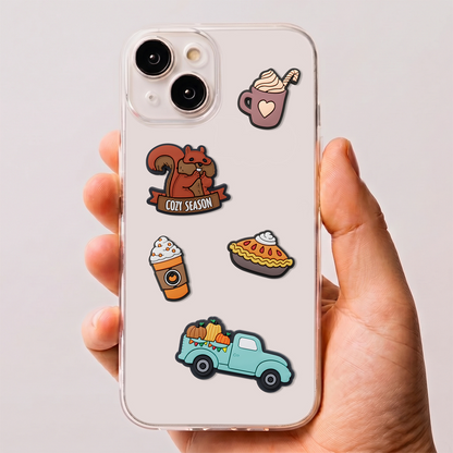 Sticker 3D OEM Pumpkin Spice pentru Husa Telefon / Tableta, Set 5 bucati, Multicolor