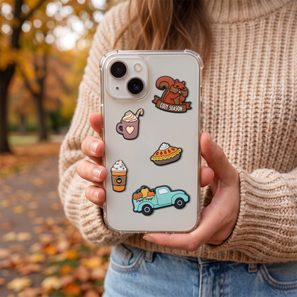 Sticker 3D OEM Pumpkin Spice pentru Husa Telefon / Tableta, Set 5 bucati, Multicolor