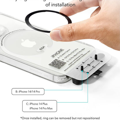 Sticker Metalic ESR HaloLock, Set 2 bucati, Negru Argintiu