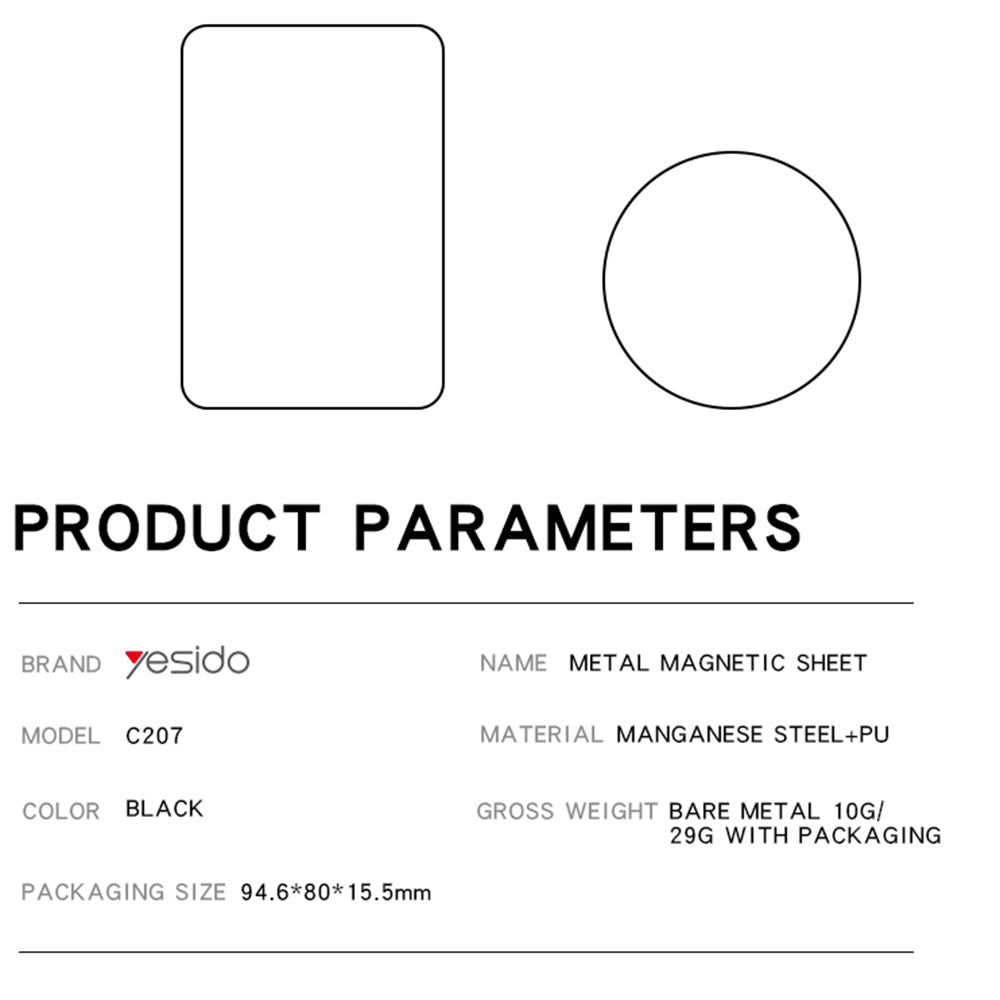 Sticker Metalic Yesido C207 2in1, Negru