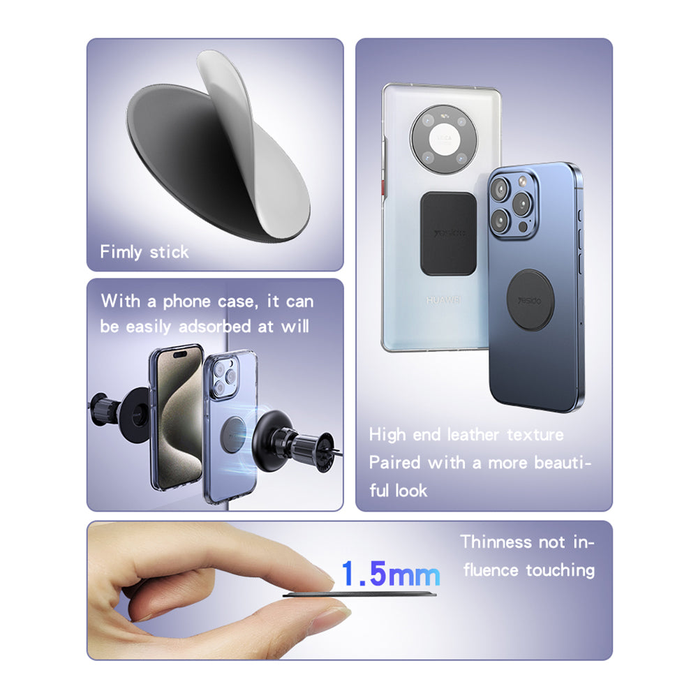 Sticker Metalic Yesido C207 2in1, Negru