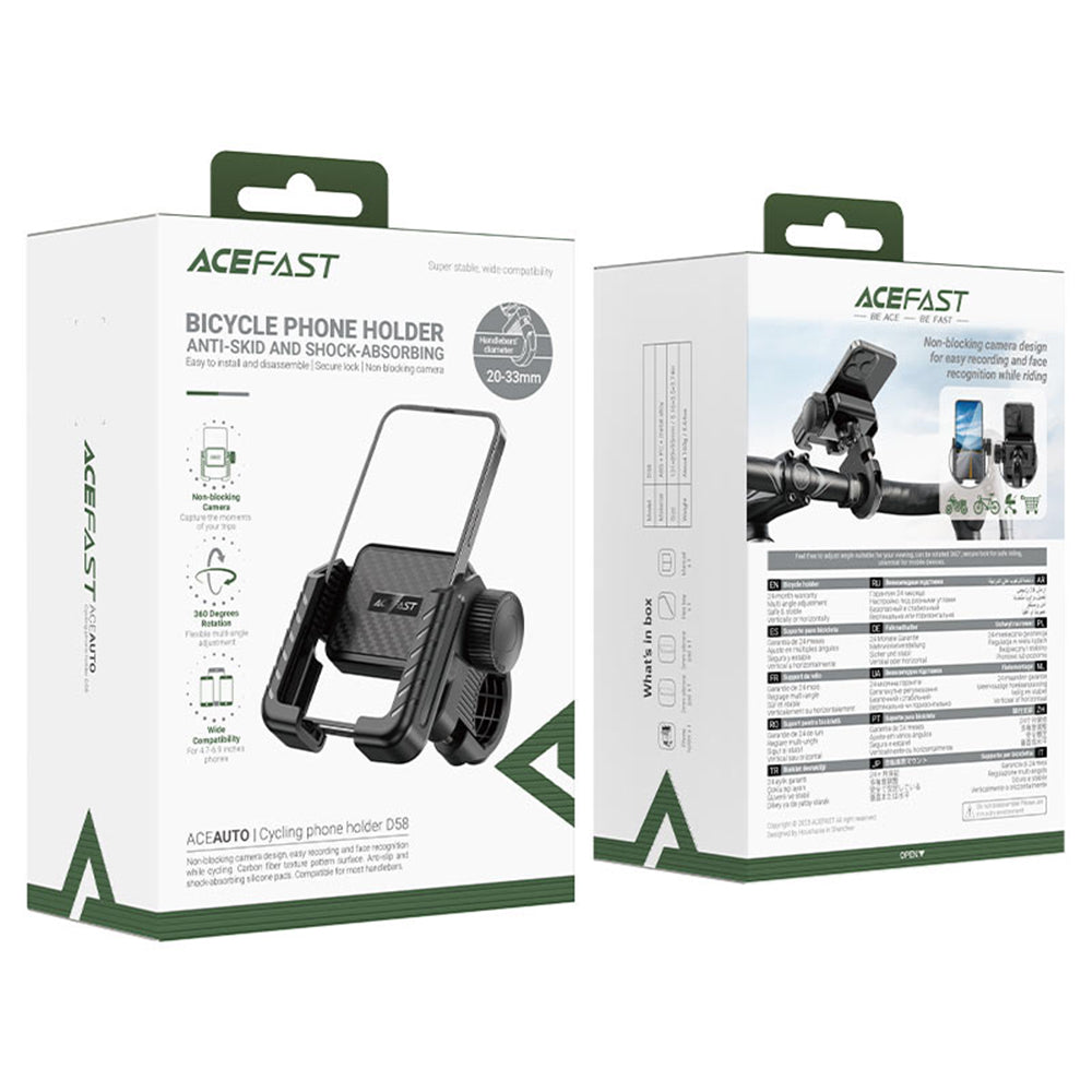 Suport Bicicleta Motocicleta Acefast D58, 4.7inch - 6.9inch, Negru