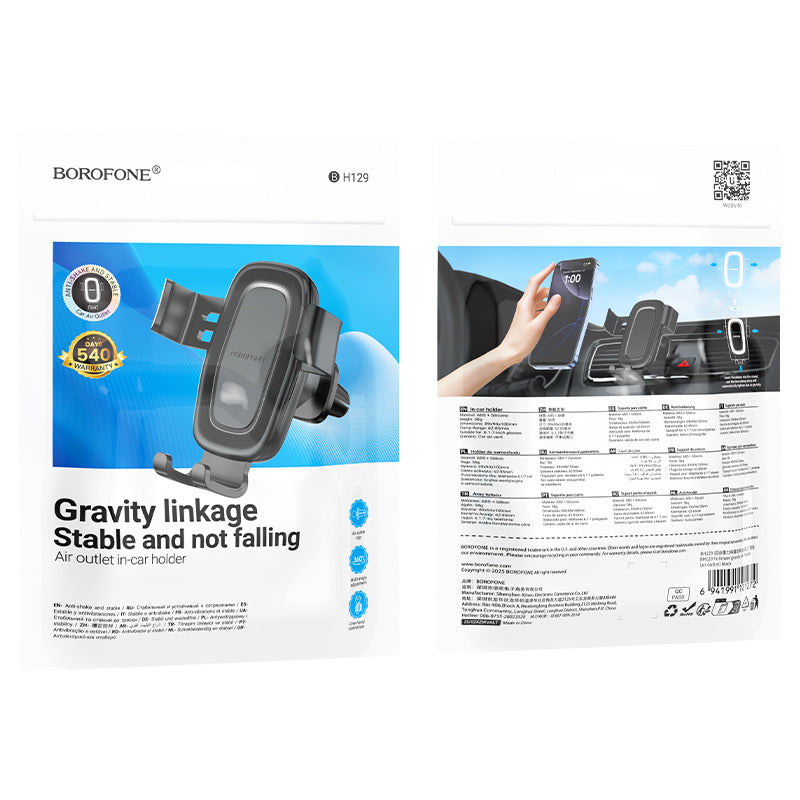 Suport Auto Borofone BH129 Follower, 6.1inch - 7inch, Negru