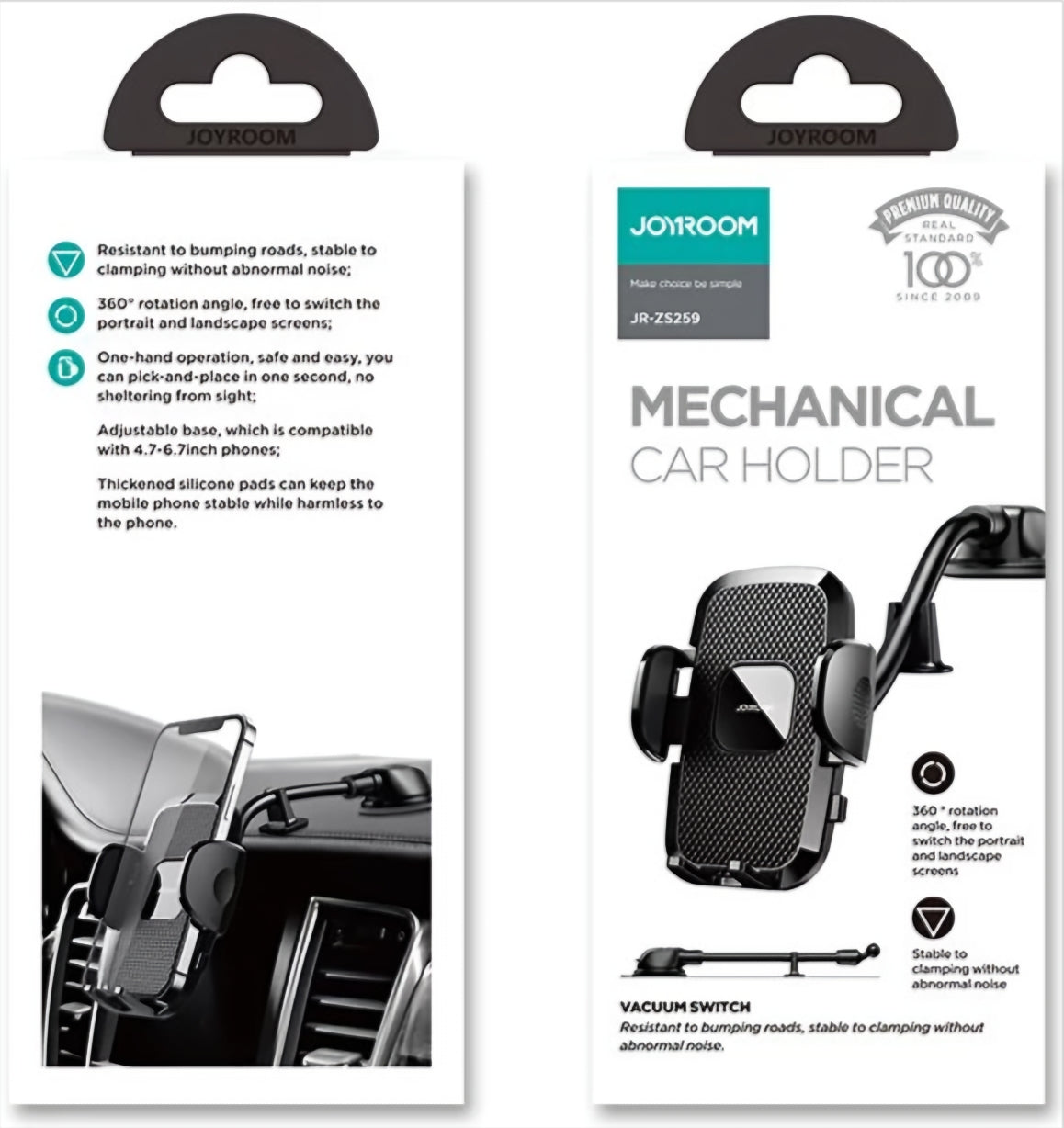 Suport Auto Joyroom JR-ZS259 Dash, 4.7inch - 6.9inch, Negru