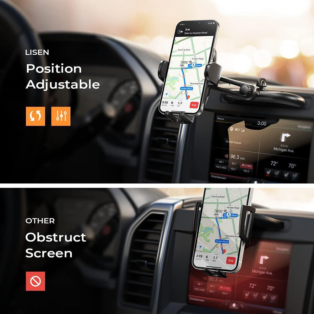 Suport Auto Lisen 2in1, 4.7inch - 7.2inch, Negru YL0222040016