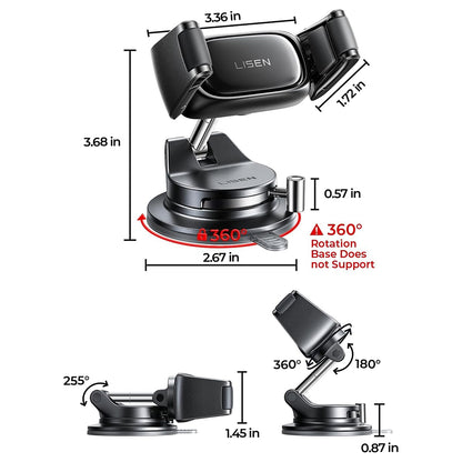 Suport Auto Lisen A609, 4inch - 7 inch, Negru YL0225120003