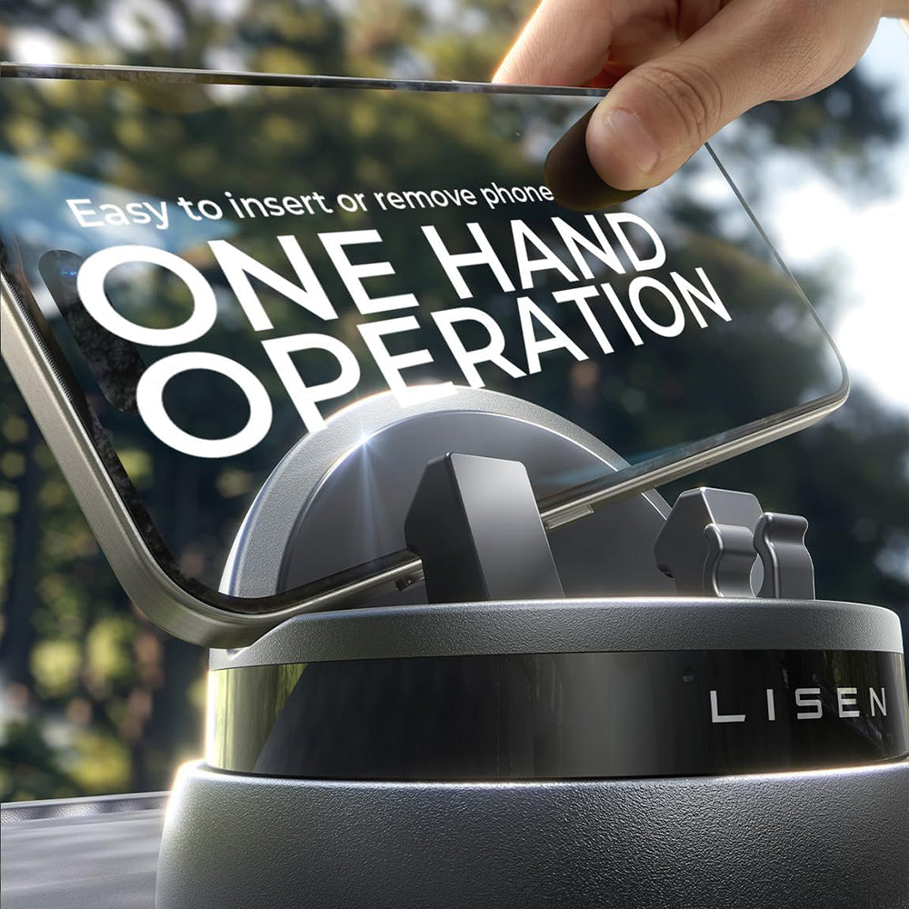 Suport Auto Lisen pentru Telefon / Tableta cu grosime 6mm - 13mm, Negru YL0224060015