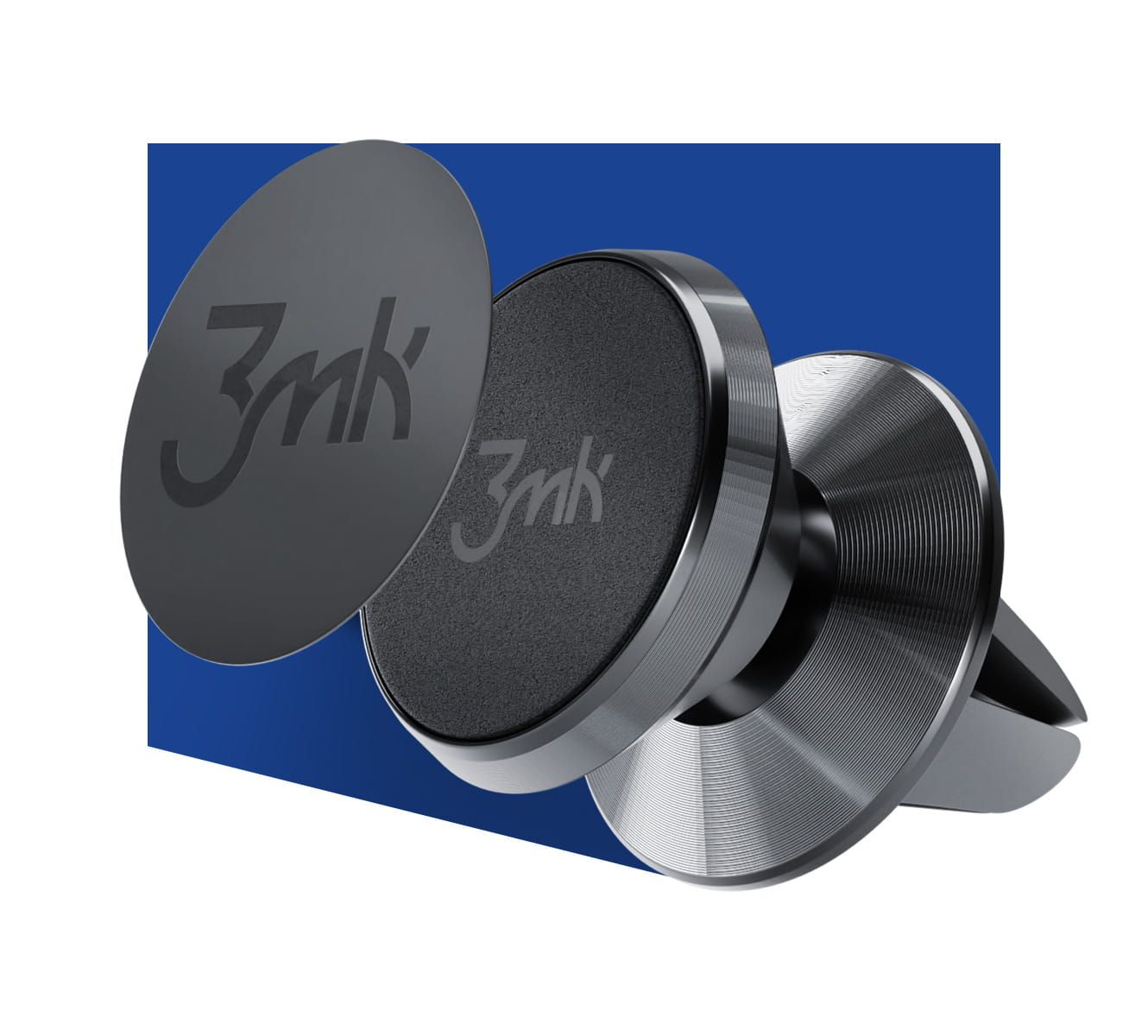 Suport  Auto Magnetic 3MK, Universal, Negru