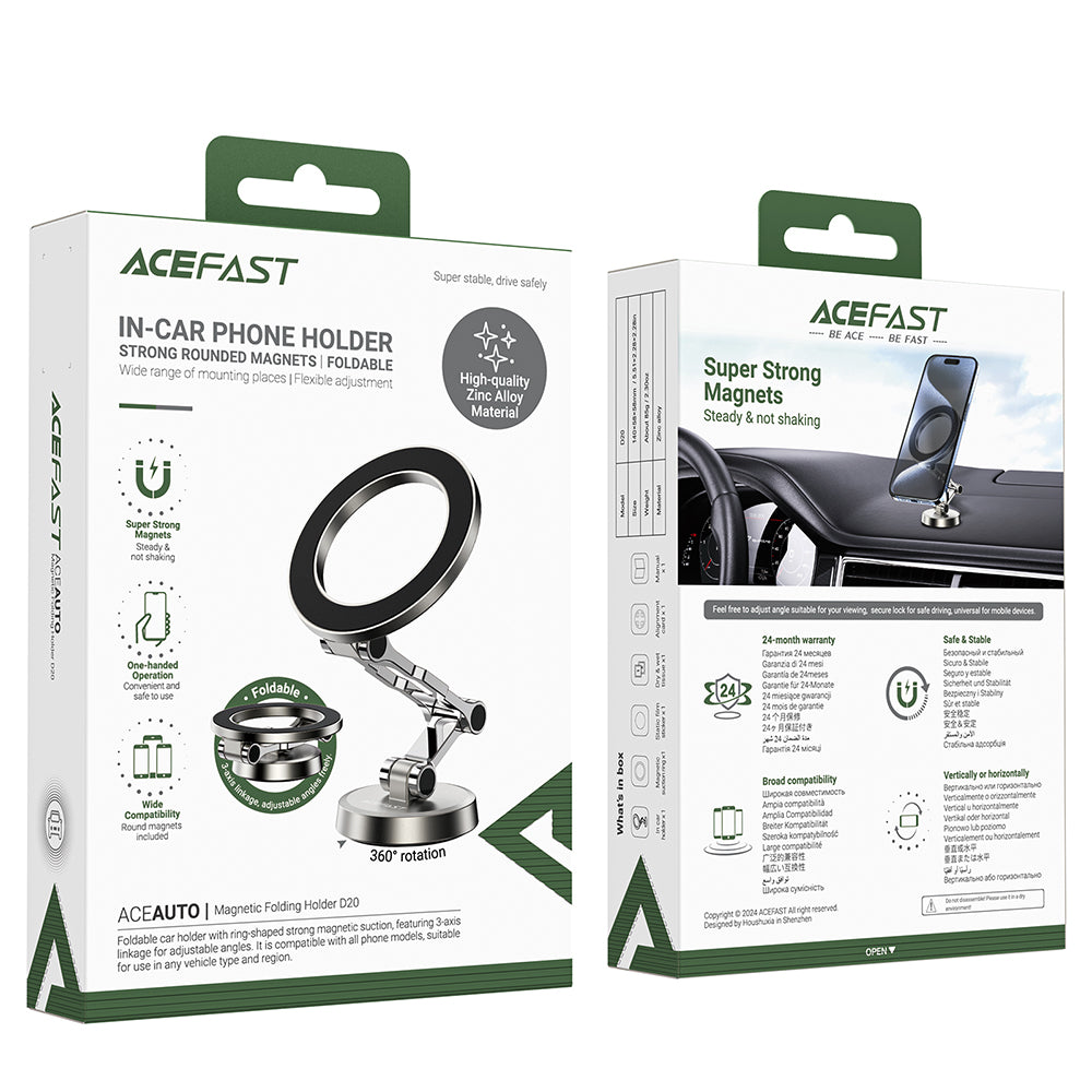Suport Auto Magnetic Acefast D20, Universal, Argintiu